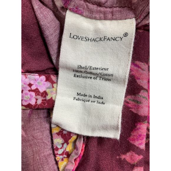 Loveshackfancy Floral Spiced Apple Red Morrison Top Size XS - Picture 5 of 5
